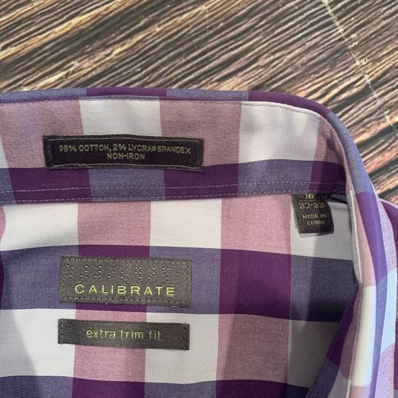 Calibrate Extra Trim Fit LS shirt size 16 x 32/33
Excellent Pre-owned Condition - Picture 4 of 6